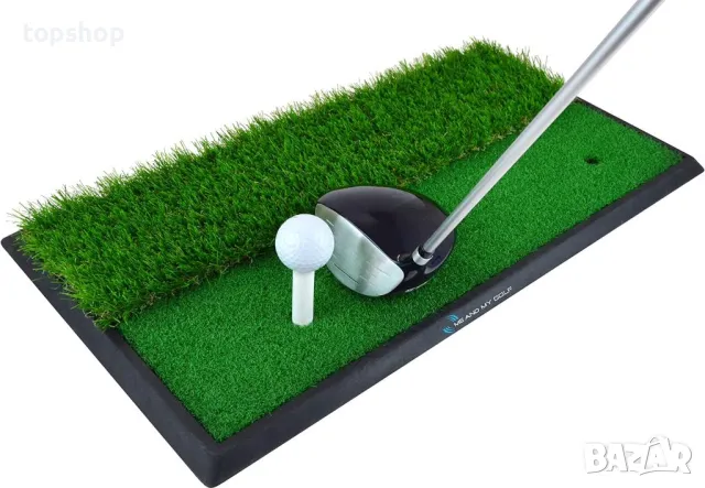 ME AND MY GOLF Постелка за голф с двойна трева, включва видеоклипове с инструкции за обучение, черна