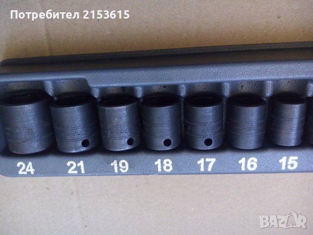 snap on 14 броя качествени черни  3/8 къси 6 стени камъни вложки 214IMFMYA, снимка 4 - Други инструменти - 43562041