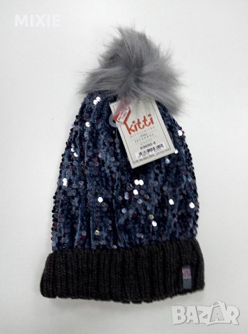 Нови детски зимни шапки с пайети, 9-15 г., снимка 5 - Шапки, шалове и ръкавици - 26923853