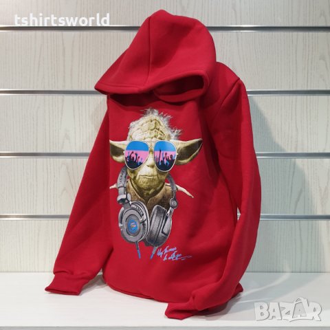 Нов детски суичър с трансферен печат Йода, Star Wars (Междузвездни войни) в червен цвят, снимка 8 - Детски анцузи и суичери - 39173839