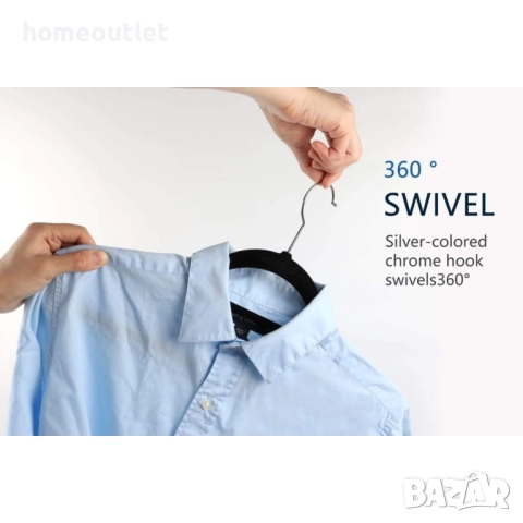 ПРОМОЦИЯ Кадифени закачалки с лента за аксесоари (к-кт от 54 бр.) X0016LGNTR, снимка 4 - Закачалки - 51654368