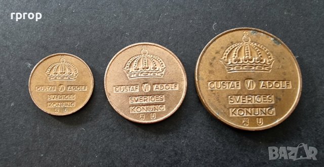  Монети. Швеция. 1 ,2 ,5 оре. Стара емисия. , снимка 4 - Нумизматика и бонистика - 37665718