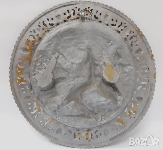 Старо кръгло метално немско релефно пано(3.5), снимка 5 - Антикварни и старинни предмети - 43527726
