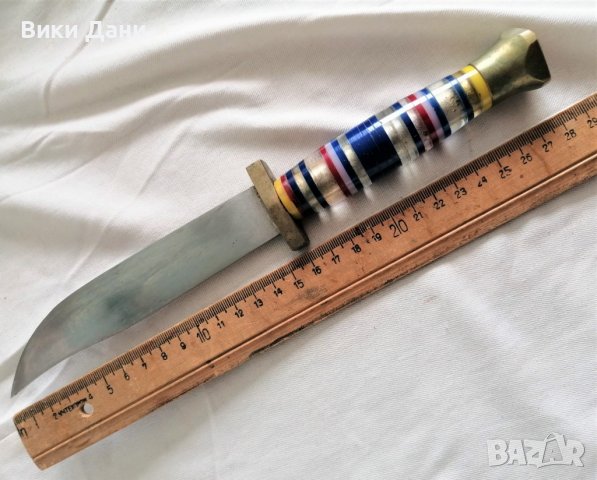 соц ръчно направен уникат нож кама бронз