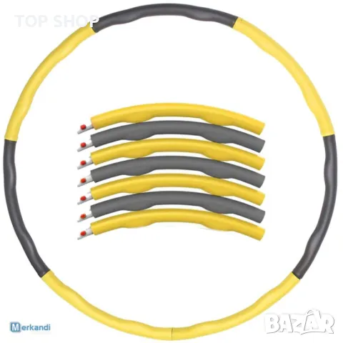 Обръч за въртене Joined Hula Hoop 1 кг* жълто сив, снимка 9 - Фитнес уреди - 48780112