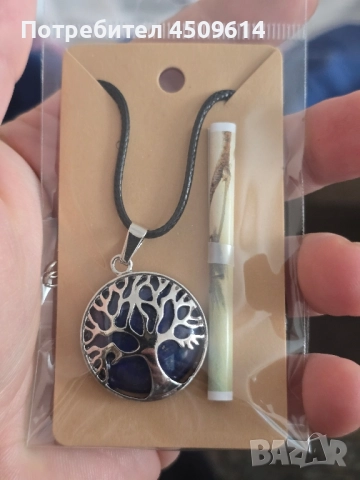 Колие дървото на живота с естествени камъни , снимка 2 - Колиета, медальони, синджири - 52558196