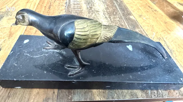 Антикварна месингова фигура на фазан 50-те години, снимка 4 - Колекции - 50114240