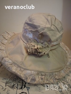 Кокетна капела Лукс от памучен плат, снимка 4 - Шапки - 39857499