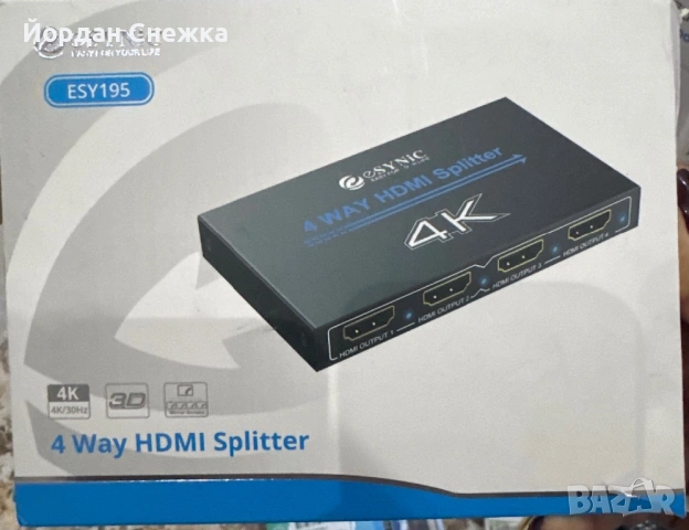 ESYNIC 4 Way HDMI Splitter 4K – модел ESY195.