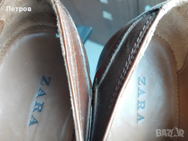 Мъжки, кожени обувки ZARA - 42, снимка 5 - Официални обувки - 53120257