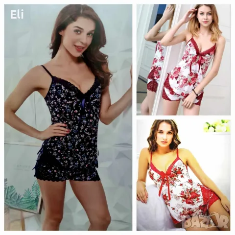 Дамски пижами потник и къси панталонки , снимка 3 - Нощници - 50015126