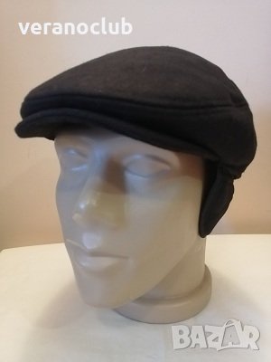 Черен мъжки зимен каскет 58 см