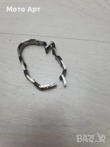 Стоманена верижга верига гривна мъжка за голяма ръка рокерска Калена стомана, снимка 6 - Гривни - 51068085