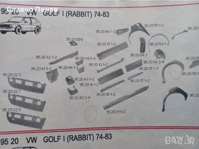 Ретро панел предна лява врата Volkswagen - Golf МК1,Rabbit,Jetta Mk1, снимка 2 - Части - 37059244