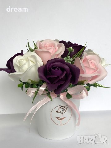 Букет с ароматни сапунени рози, снимка 14 - Декорация за дома - 32962692