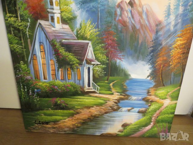 картина Къщичка в планината - успокояващата магия на зеленината и нежното румолене на ручейч, снимка 2 - Картини - 28382749