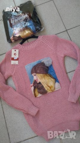 Нови! Пуловер с две лица, блондинка, фотограф и фен на Мини Маус , снимка 10 - Блузи с дълъг ръкав и пуловери - 27105843