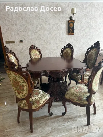 Трапезна барокова маса  ДЪРВОРЕЗБА УНИКАТ !!!!! , снимка 16 - Маси - 48344842