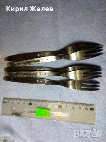 ПЕТ ОРНАМЕНТИРАНИ Стари INOX ДЕСЕРТНИ ВИЛИЦИ от БЛАГОРОДНА НЕРЪЖДАЕМА СТОМАНА ИНОКС МАРКИРАНИ 35298, снимка 5 - Прибори за хранене, готвене и сервиране - 43805381