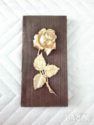 Дървено мини-пано ,,Златна роза,,, снимка 5 - Колекции - 32745173