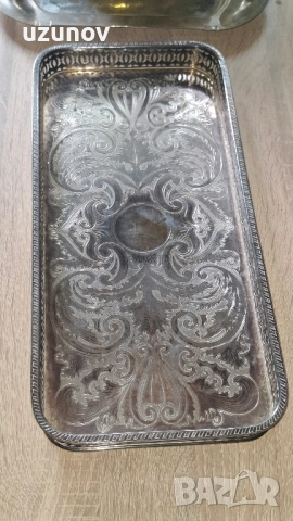 посребрен поднос, снимка 5 - Антикварни и старинни предмети - 52353754