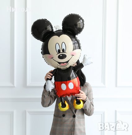 Цял ръст Мики Маус 112 см . фолиев балон mickey mouse, снимка 2 - Надуваеми играчки - 27131949