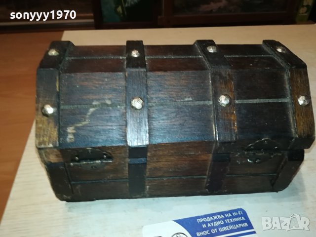 ДЪРВЕНА КУТИЯ КОВЧЕЖЕ С ОБКОВ ВНОС ФРАНЦИЯ 0201241922, снимка 10 - Антикварни и старинни предмети - 43626604