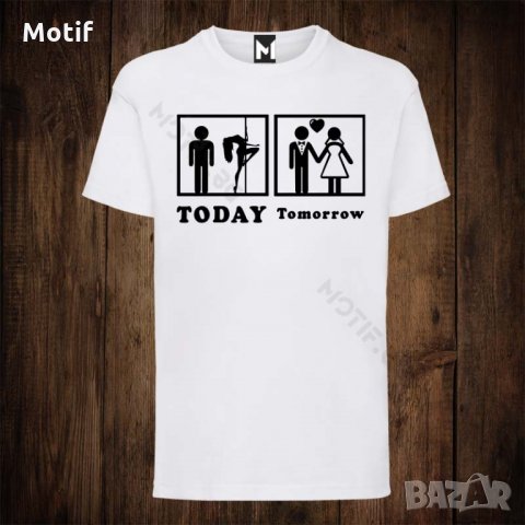 Мъжка тениска с щампа за ергенско парти, снимка 1 - Тениски - 26597191