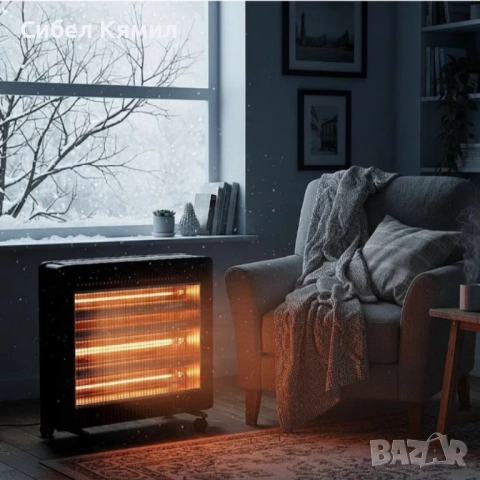 Отоплителна печка Rosberg R51972E с 4 кварцови реотана, 2400W, снимка 3 - Печки, фурни - 52240215