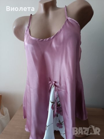 Сатенен комплект - пижама от три части , снимка 2 - Пижами - 43409236