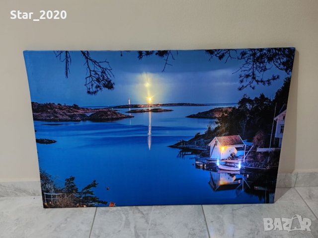 Светеща картина с LED осветление - езерото, снимка 2 - Картини - 38651201
