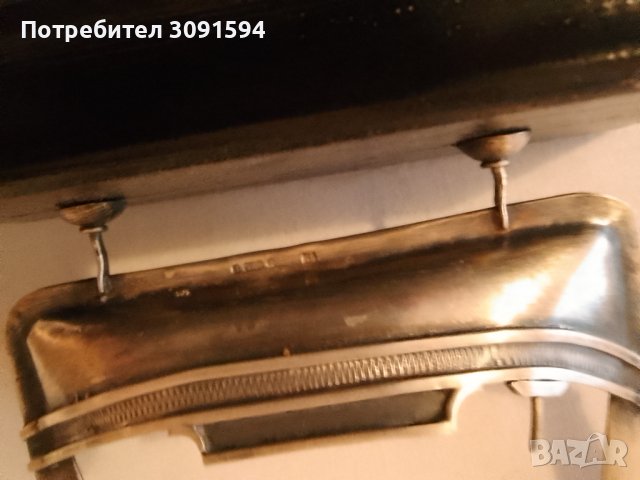 Английски кораб на дървена стоика от сребро проба,925  размери дължина -12см, височината -10см ширин, снимка 7 - Други ценни предмети - 44101410