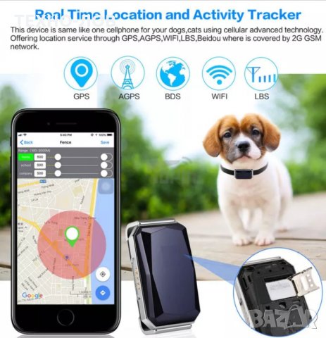 ЕЛЕКТРОНЕН НАШИЙНИК GPS ТРАКЕР ЗА ЛОВНИ КУЧЕТА ,КОТКИ И ДРУГИ ВОДОУСТОЙЧИВ, снимка 12 - За кучета - 31413686