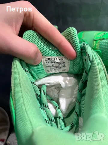КАТО НОВИ Balenciaga Triple S Green 100% оригинални, снимка 10 - Ежедневни обувки - 48815078