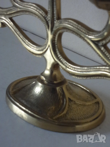 Месингов свещник за 5 бр. свещи от Италия, снимка 7 - Антикварни и старинни предмети - 53079238