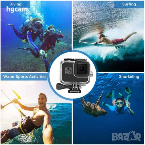 Водоустойчив корпус за GoPro Hero 8 Black, Прозрачен, снимка 6 - Чанти, стативи, аксесоари - 27787457