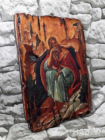  Икона на свети пророк Илия 18/24 см, уникат, снимка 2 - Икони - 37767197