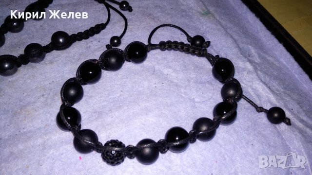 ДВЕ ФЕШЪН - АРТ ХЕНД МЕЙД РАЗТЕГЛИВИ ЛАСТИЧНИ ГРИВНИ от ПОЛУСКЪПОЦЕННИ КАМЪНИ ХЕМАТИТ 34318, снимка 5 - Гривни - 38949822