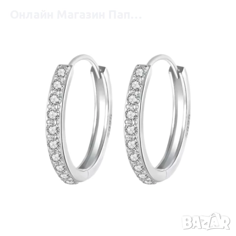 Bamoer 925 сребърни обеци хугита с цирконий, златни/сребърни, 9-12мм, сертификат,, снимка 12 - Обеци - 52339582