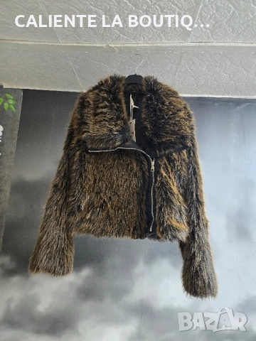 Късо палтенце с косъм 