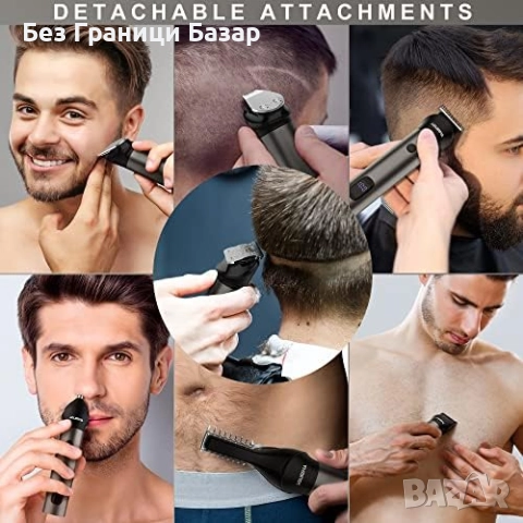Нова Професионална безжична машинка за подстригване 7 в 1 мъже бръснене идеален подарък, снимка 6 - Електрически самобръсначки - 51628160