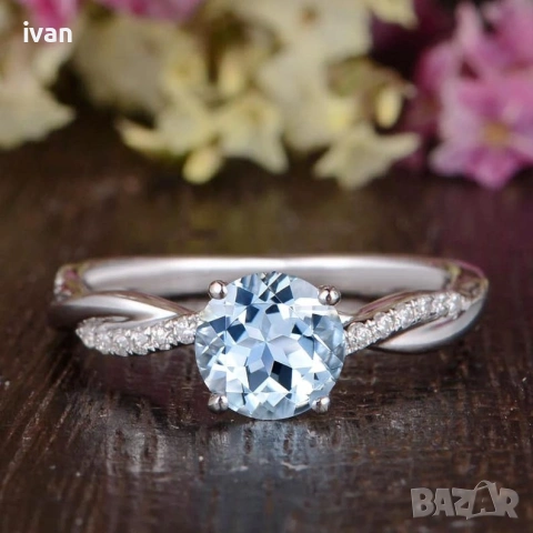 сребърен пръстен със сертифициран камък в кутия и сертификат