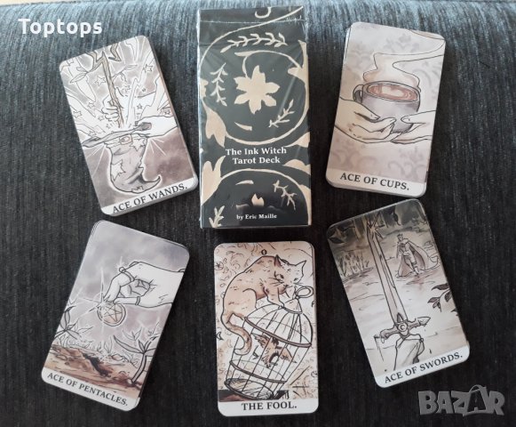 Таро карти, различни от масовите: Ink Witch Tarot & Linestrider Tarot, снимка 12 - Карти за игра - 33677966