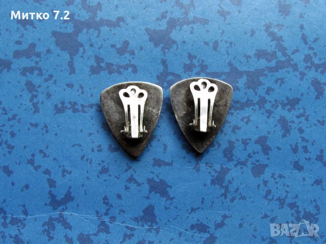 сребърни обеци със седеф, снимка 2 - Обеци - 26393626