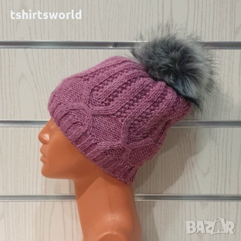 Нова зимна розова дамска шапка СилвърСтар с подплата плюш, снимка 3 - Шапки - 35510023