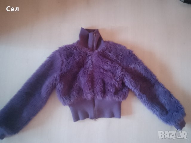 Топло,пухкаво,лилаво яке  Terranova L, снимка 5 - Якета - 44140308
