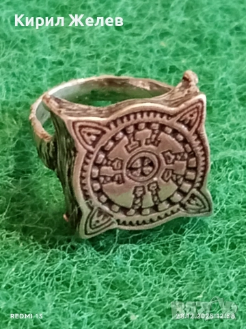 Авторски сребърен пръстен фентъзи дизайн майсторска изработка 48666, снимка 4 - Пръстени - 52918927
