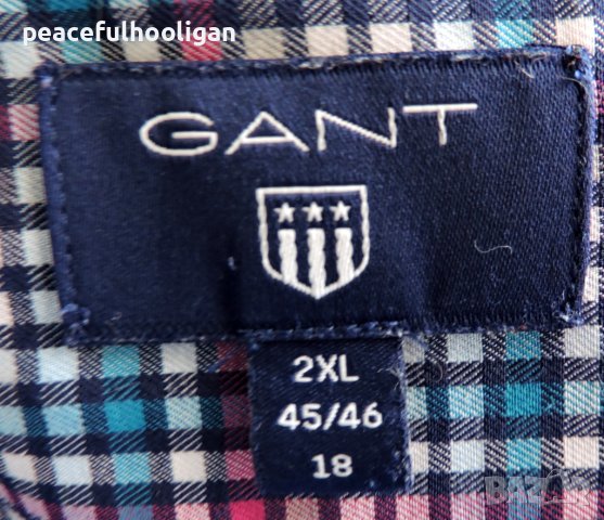 Gant Men`s Tech Prep Twill Multucoloured Long Sleeve Casual Check Shirt Size XL, снимка 16 - Ризи - 43252867