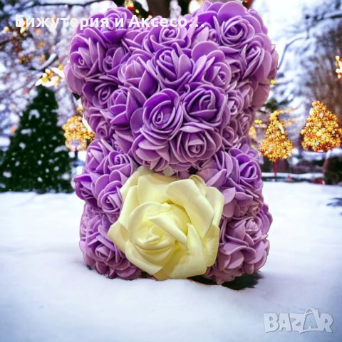 Подаръчни  мечета от декоративни рози, снимка 8 - Подаръци за жени - 28321703