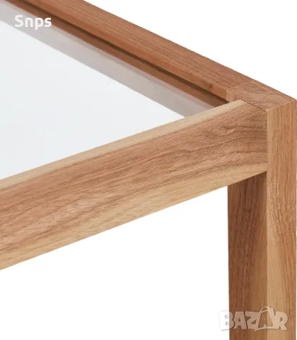 Холна маса от орехово дърво със стъклен плот, снимка 4 - Маси - 48513876